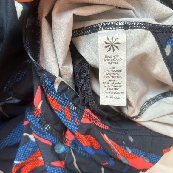 Athleta Ready Set Go Running Shorts Navy Blue, Orange Sz Small - Picture 5 of 7